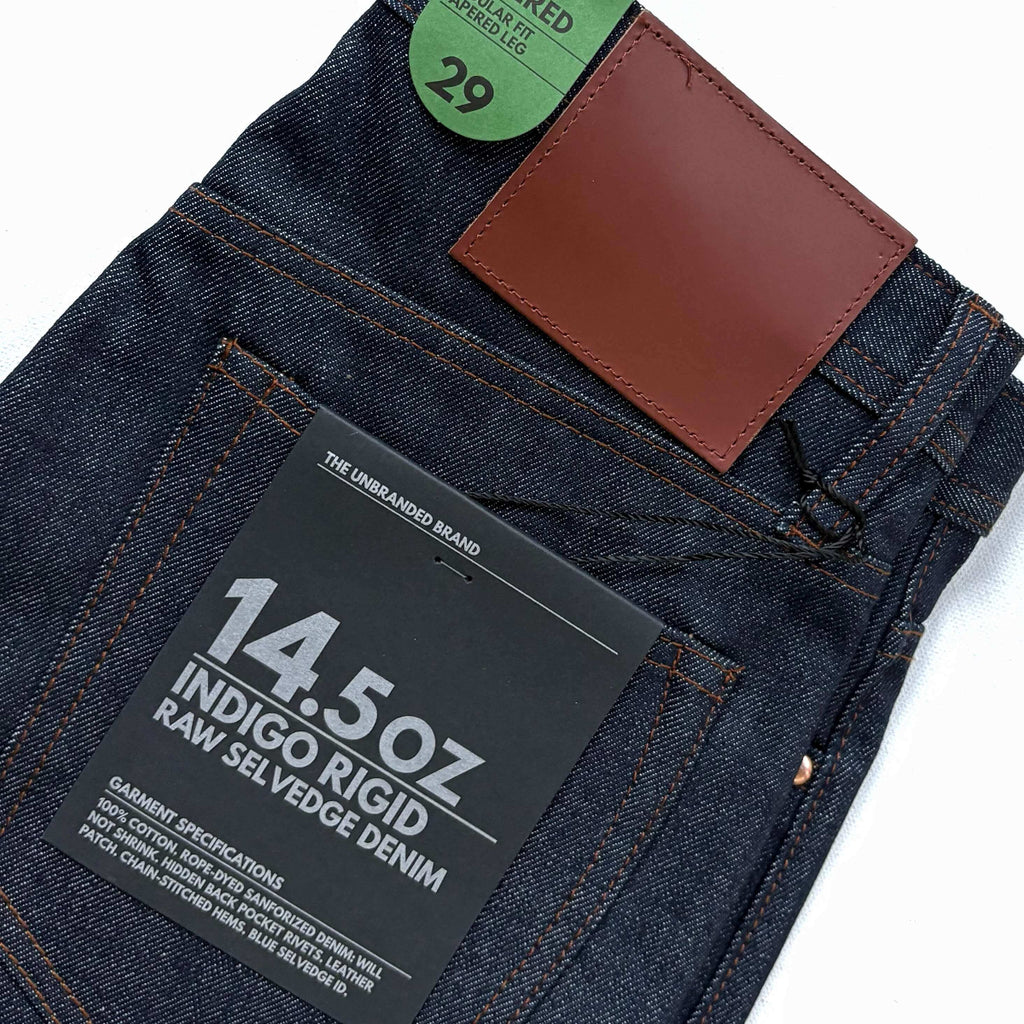 The Unbranded Brand UB201 14.5oz Indigo Selvedge Denim Tapered Fit Jeans