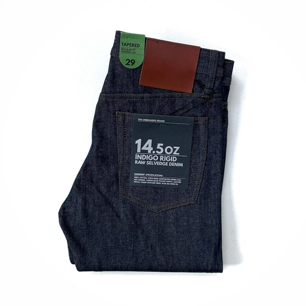 The Unbranded Brand UB201 14.5oz Indigo Selvedge Denim Tapered Fit Jeans