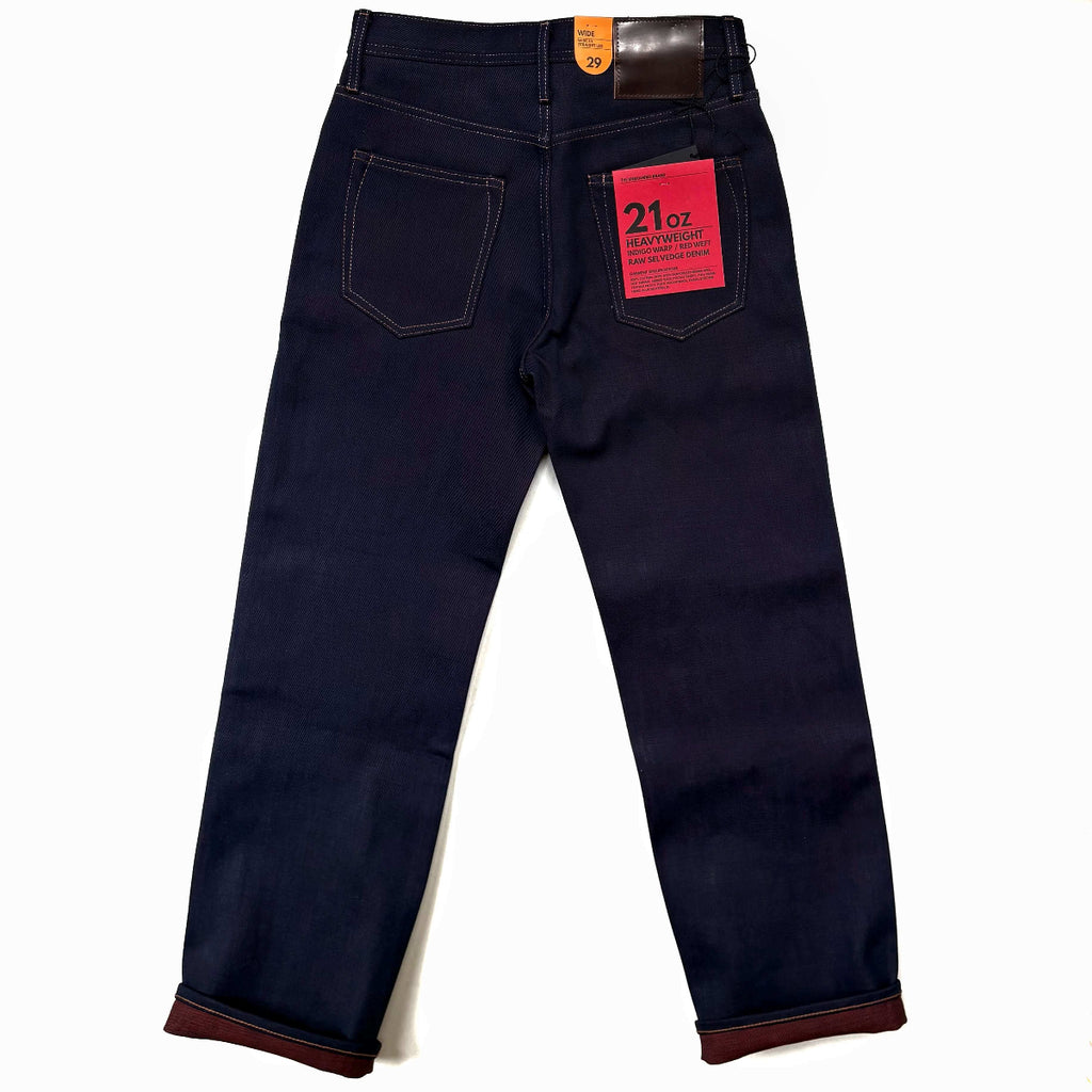 Unbranded Brand UB791 21oz Heavy Red Weft Selvedge Denim Wide Fit Jeans