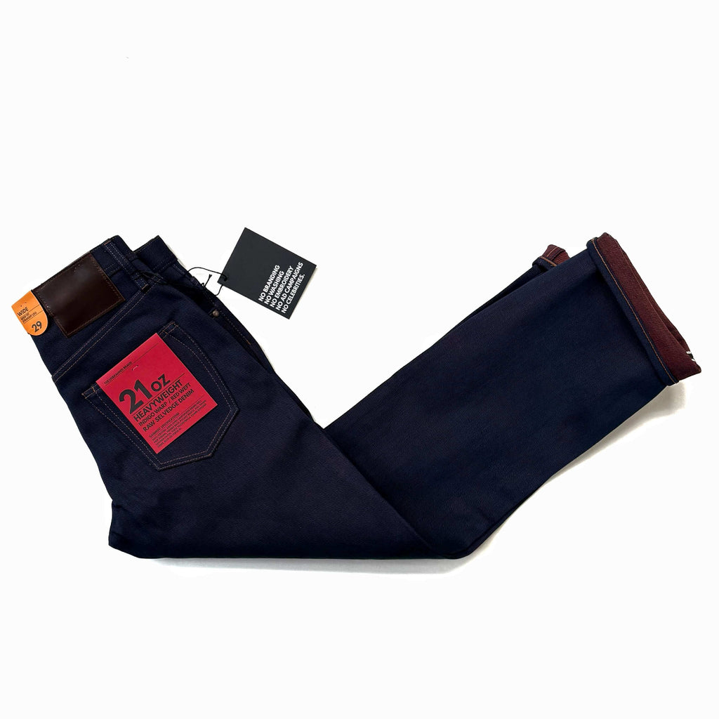 Unbranded Brand UB791 21oz Heavy Red Weft Selvedge Denim Wide Fit Jeans