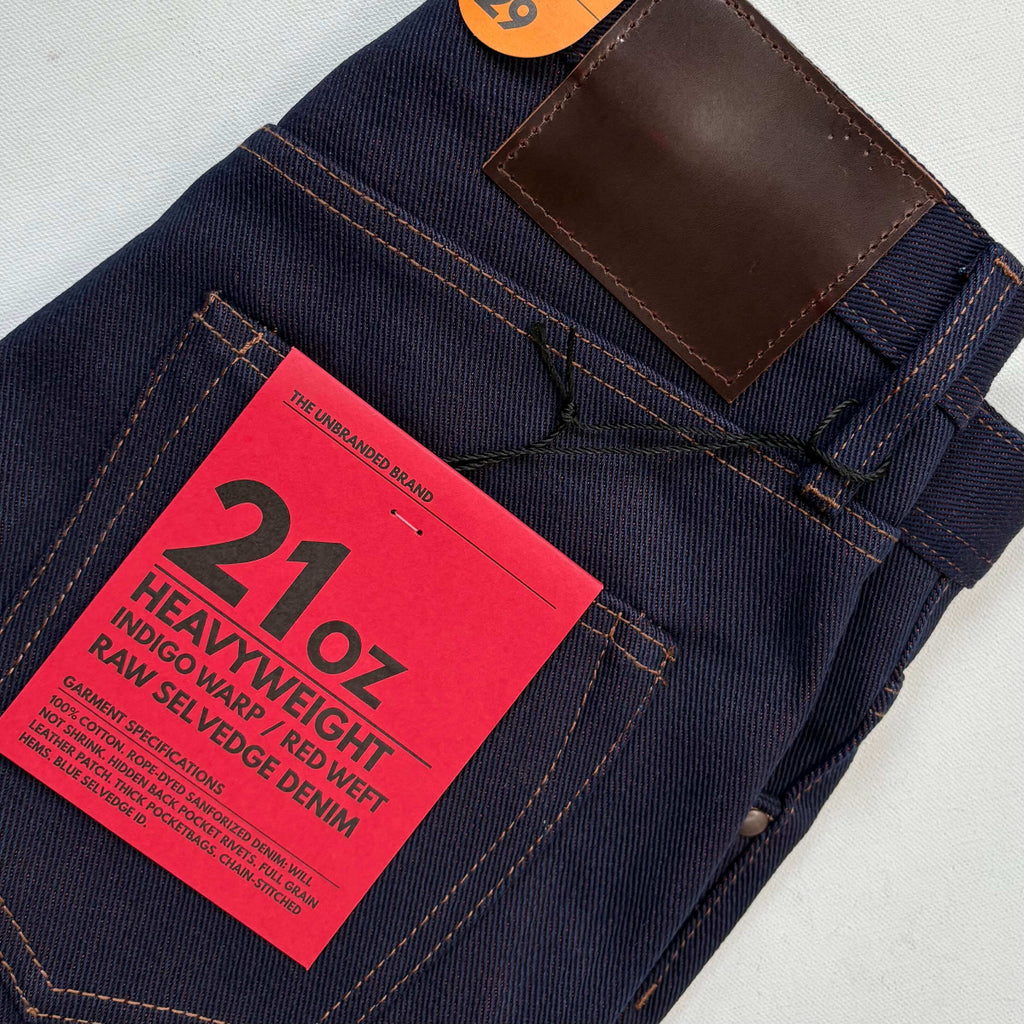 Unbranded Brand UB791 21oz Heavy Red Weft Selvedge Denim Wide Fit Jeans