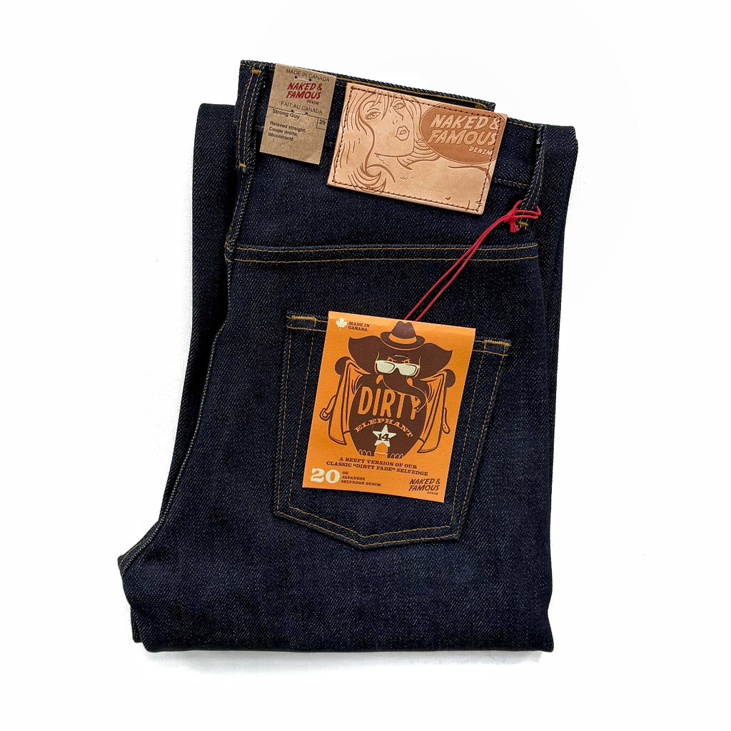 Naked and Famous Denim Elephant 14 Dirty Elephant Selvedge Strong Guy Jeans