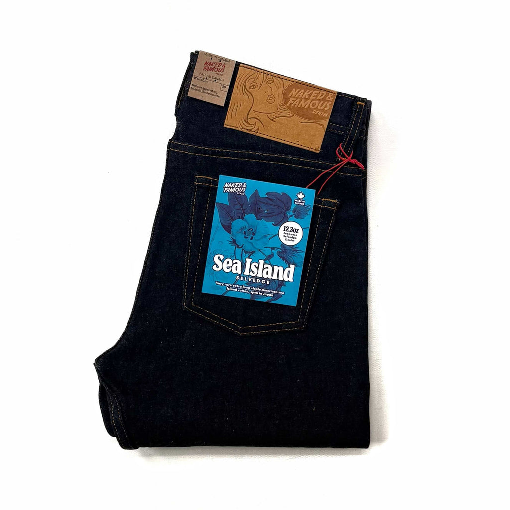 Naked and Famous Denim Sea Island Selvedge Weird Guy Jeans