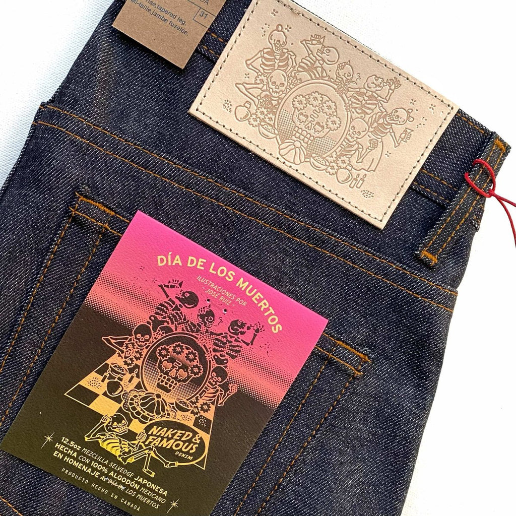 Naked and Famous Denim Dia De Los Muertos Selvedge