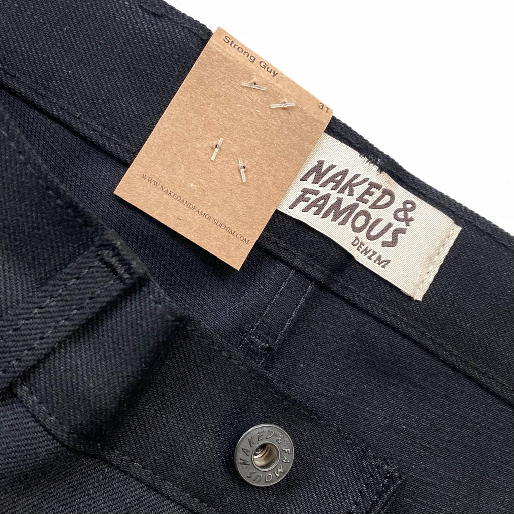 Naked and Famous Solid Black Selvedge Strong Guy