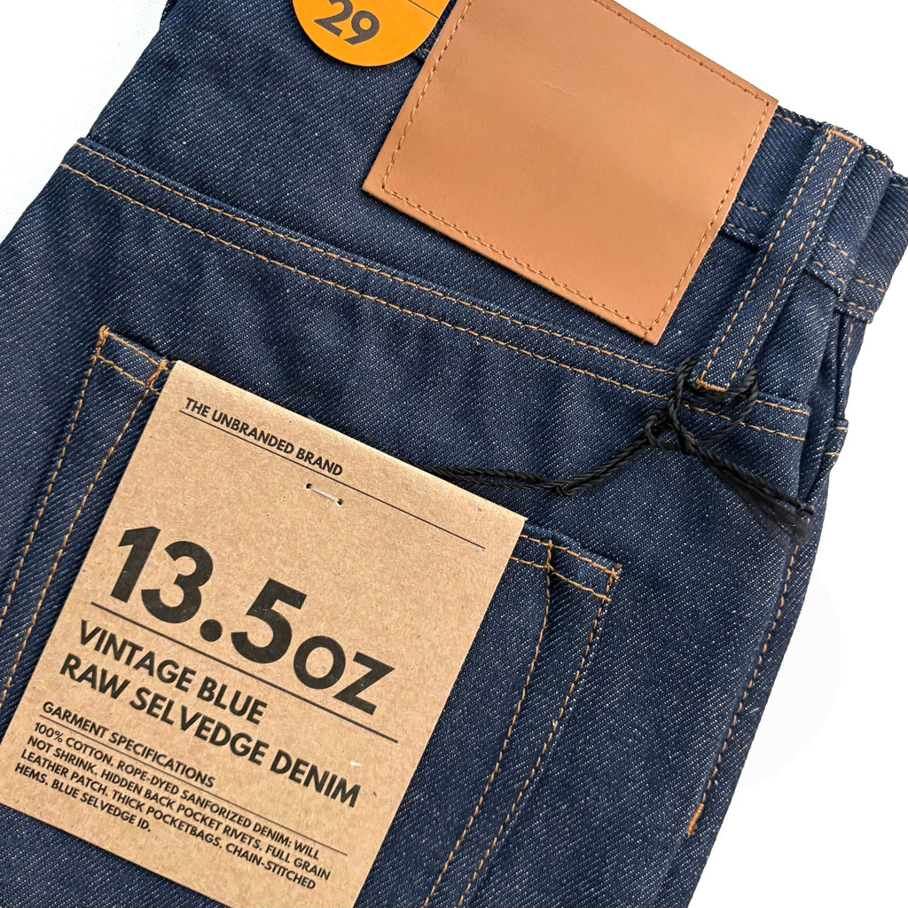 The Unbranded Brand UB754 Vintage Blue Selvedge Denim - Wide Fit