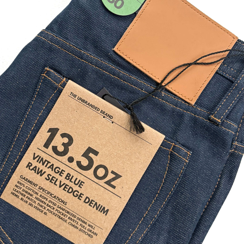 The Unbranded Brand UB254 Vintage Blue Selvedge Denim - Tapered Fit Je ...