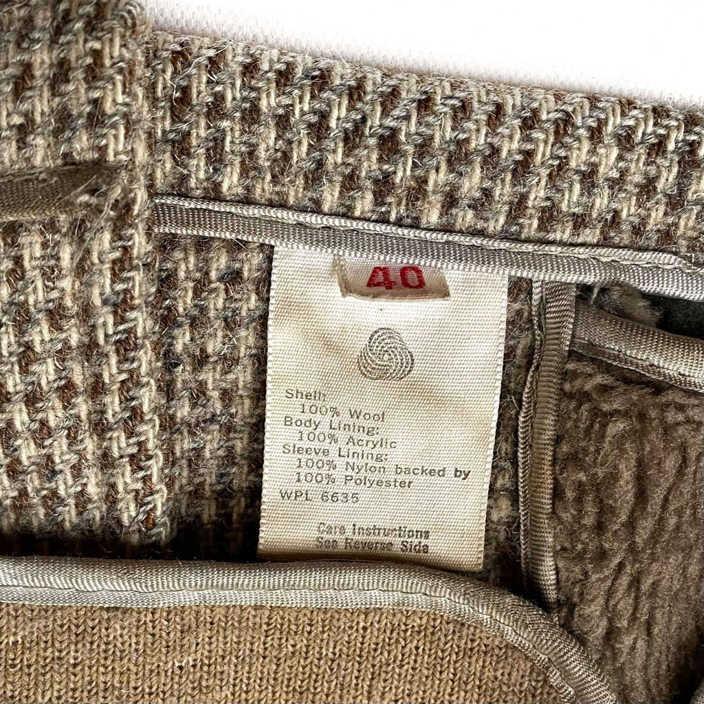 Vintage Woolrich Houndstooth Wool Pea Coat