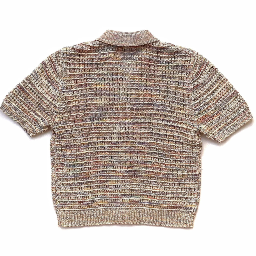 Wax London Tellaro Rainbow Twist Knitted Cotton Polo Shirt