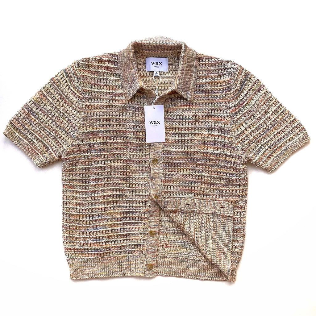 Wax London Tellaro Rainbow Twist Knitted Cotton Polo Shirt