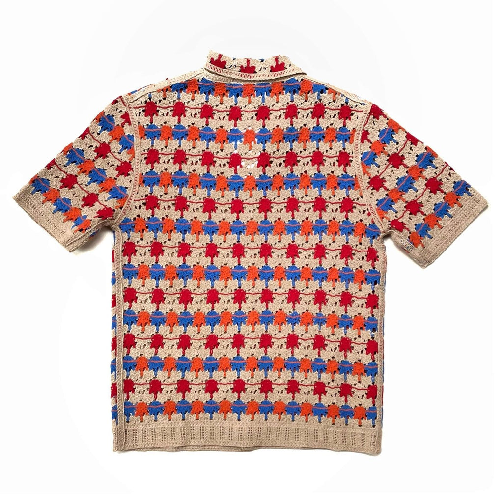 Wax London Porto Short Sleeve Shirt Splash Crochet
