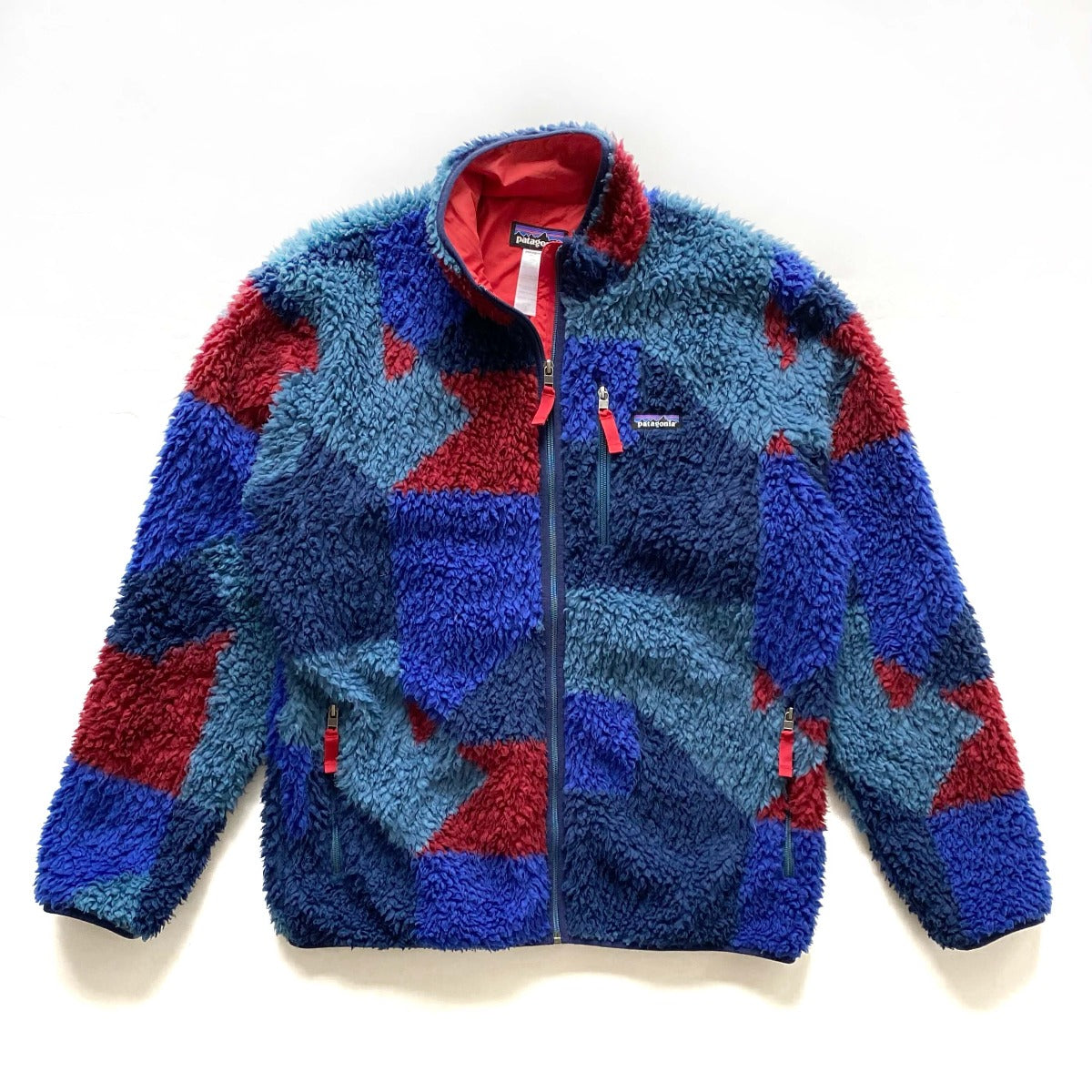 Patagonia Fall ‘14 Deep Pile Blocks Glass Retro X Fleece Cardigan Jacket