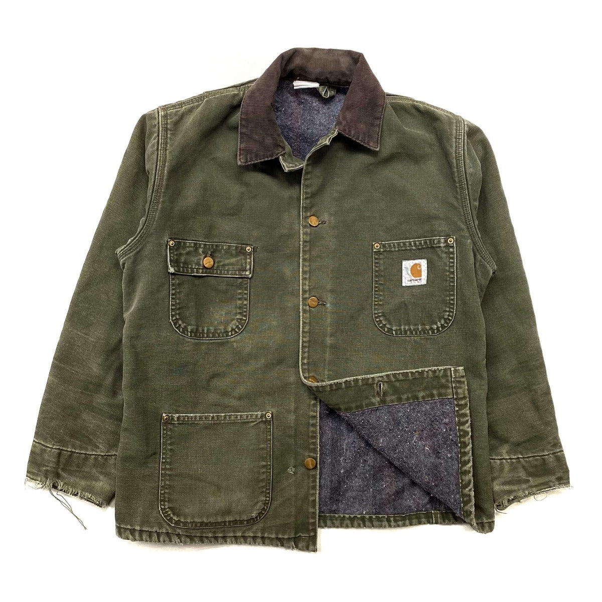 Vintage Carhartt 1993 Distressed Blanket-Lined Chore Coat – The Thirty ...