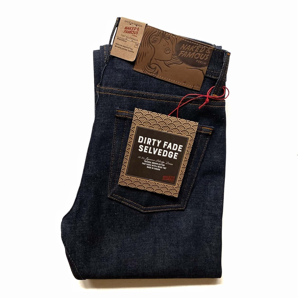 Naked and Famous Denim Dirty Fade Selvedge Mens Weird Guy Jeans